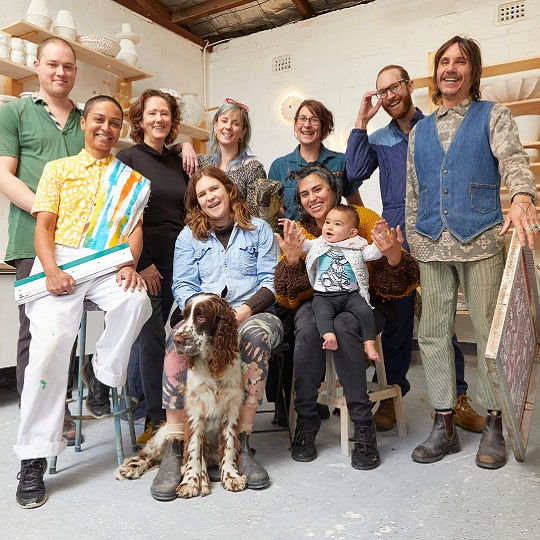 Group photo of artists in Smith St Studio to promote Creative Trails 2023